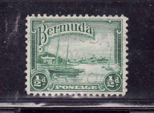 Bermuda-Sc #105-used-1/2p blue grn-KGV-1936-40-ships-