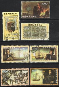 Thematic stamps SENEGAL 1991 DISCOVERY OF AMERICA 7v used