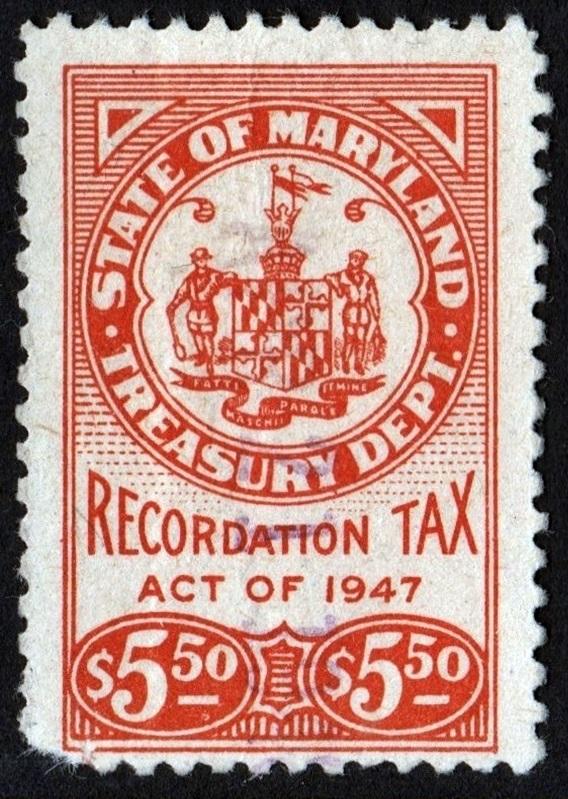 Maryland Recordation Tax Stamp (1947) Used