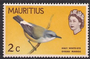 Mauritius 1965 QE2 2cts Grey White Eye Bird MM SG 317 ( B1039 )