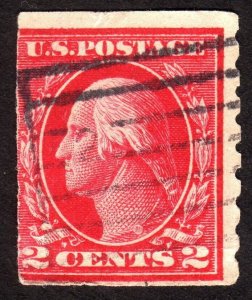 1912, US 2c Washington, Faulty, Used, Scott #413