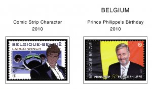 COLOR PRINTED BELGIUM 2000-2010 STAMP ALBUM PAGES (155 illustrated pages)