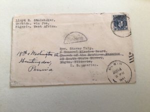 Nigeria 1941 to United States   stamps cover A6015