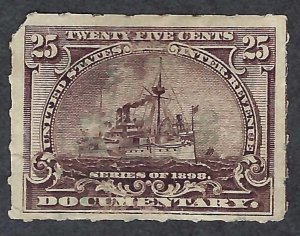 United States #R169 25¢ Battleship (1898). Purple brown. Documentary. VG. Used.