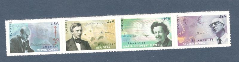 4541-44 American Scientists Strip Of 4 Mint/nh (Free Shipping)