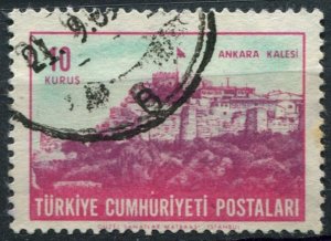 Turkey Sc#1571 Used, 10k lil rose & pl bl, Ankara (1963)