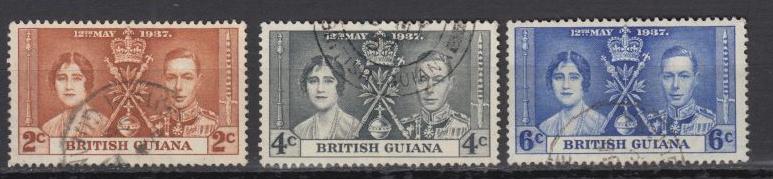 British Guyana - 1937 Coronation Issue Sc# 227/229 (9589)