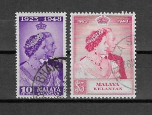 MALAYA/KELANTAN 1948 SG 55/6 USED Cat £52.75