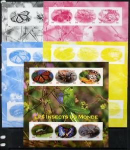 Chad 2012 Insects of the World sheetlet containing 6 valu...