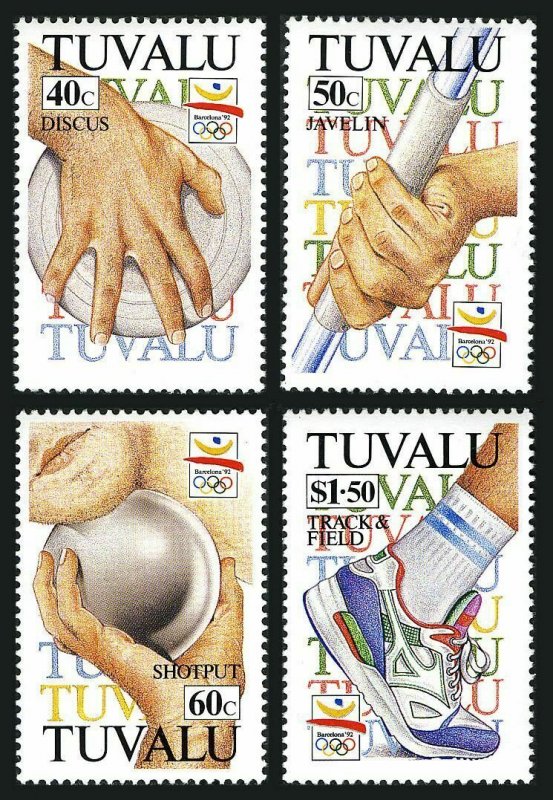 Tuvalu 612-615,MNH.Michel 633-636. Olympics Barcelona-1992.Discus,Javelin,Track