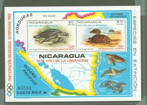 Nicaragua #C970C  Souvenir Sheet (Fauna)