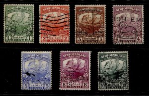 Newfoundland #115-119,121,122. Caribou Short Definitive Set Used CV$32.00