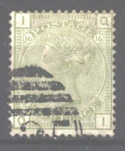 GB 1876 4d sage-green plate 16 very fine used, nibbled perf sg153 cat £300