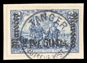 German Colonies, German Offices in Morocco #30 Cat$135, 1905 2p50c on 2m, use...