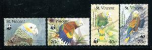St Vincent 1184-1185, 1187-1188, MNH, 1989 Birds WWF. x31635