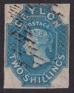 CEYLON 1857 QV 2/- dull blue Imperf SG cat £1300