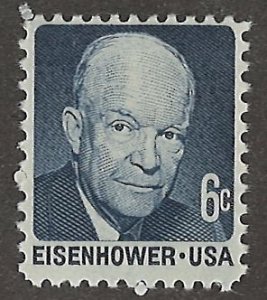 US Scott# 1393 1970 6c bl (Type II)  Eisenhower ; TAGGED, Shiny Gum Mint Neve...
