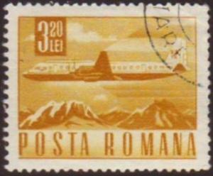 Romania 1968 Sc#1985, SG#3526 3.20L Yellow Airliner