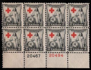 USA #702 Fine+ OG NH, Plate Block of 10, top, neat!