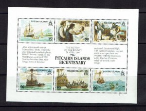 Pitcairn Islands: 1989, Bicentenary of Settlement, (2nd issue) MNH sheetlet.