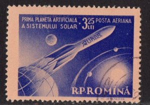 Thematic stamps ROMANIA 1959 1st COSMIC ROCKET 2631 used