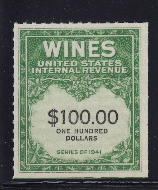 RE164 XF Wine revenue stamp unused with nice color cv $ 375 ! see pic !