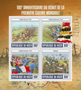 NIGER - 2019 - Start of World War One - Perf 4v Sheet - Mint Never Hinged