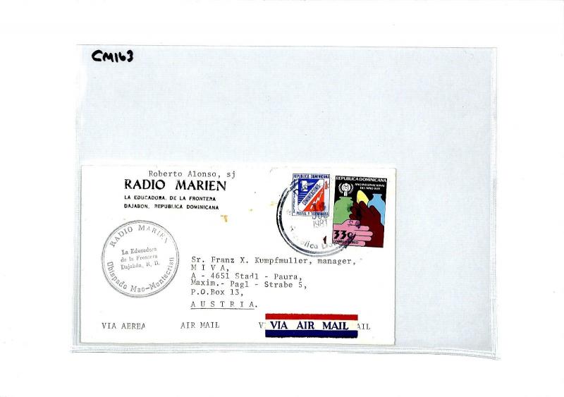 DOMINICAN REP *Dajabon Radio Marien* Air Mail MIVA Missionary Cover 1981 CM163