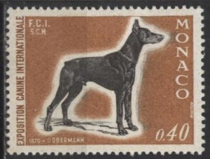 Monaco 759 (mh) 40c Int’l Dog Show: Doberman pinscher (1970)