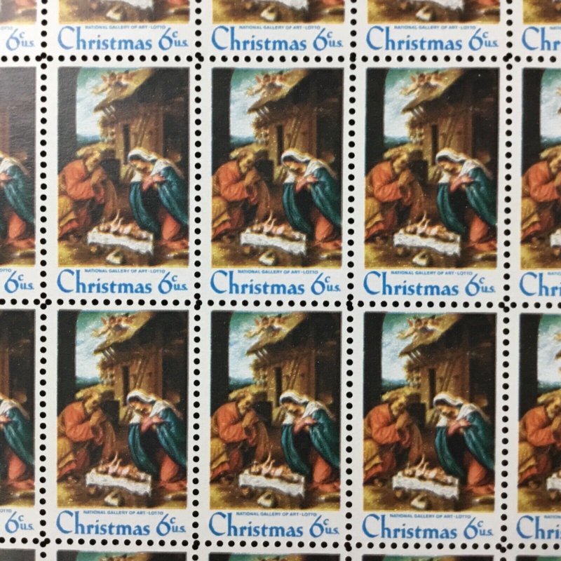 1414   Christmas Nativity    MNH 6¢ Sheet of 50 with no gum breakers   In 1970