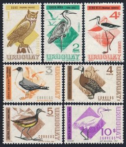 Uruguay 751-756,754A,MNH.Mi 1110/1168. Birds 1968-70.Owl,Gull,Duck,Stilts,Egret