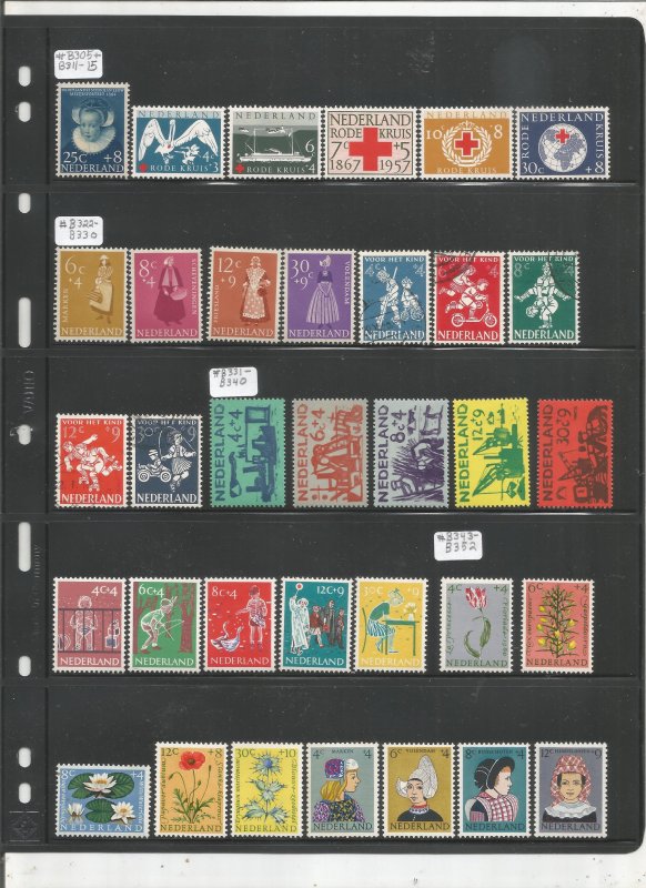 NETHERLANDS COLLECTION ON STOCK SHEET, MINT/USED