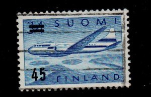 Finland Sc C8 1959 45m surcharge on Convair 440 Airmail stamp used