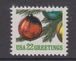 US Sc 2368 MNH. 1987 22c Christmas Ornaments, multiple minor color shifts