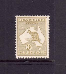 D3-Australia-Scott#47-unused hinged-3p olive bister-Kangaroo