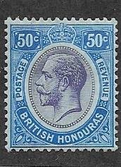 British Honduras #100   50c George V (M)  CV $8.00