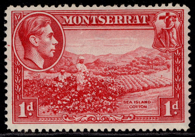 MONTSERRAT GVI SG102a, 1d carmine, M MINT.