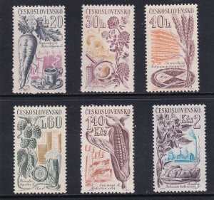 Czechoslovakia #1063-1068 MNH 1961 crops . potatoes , clover , wheat , corn
