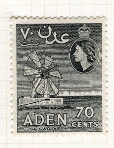 ADEN; 1953 early QEII issue Mint hinged Shade of 70c. value