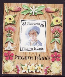Pitcairn-Sc#431- id9- unused NH sheet-Queen Mother-Birthday-1995-