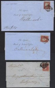 UK GB IRELAND SCOTLAND 1850s COLLECTION OF SIX COVERS FRANKED PENNY RED FROM DIF