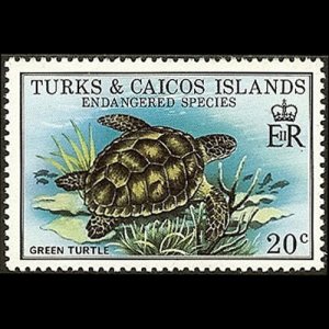 TURKS & CAICOS 1979 - Scott# 381 Green Turtle 20c NH