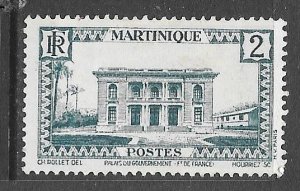 Martinique 134: 2c Governor's Hotel in Fort de France, unused, NG, F-VF