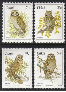 Ciskei #163-6  mint set; owls