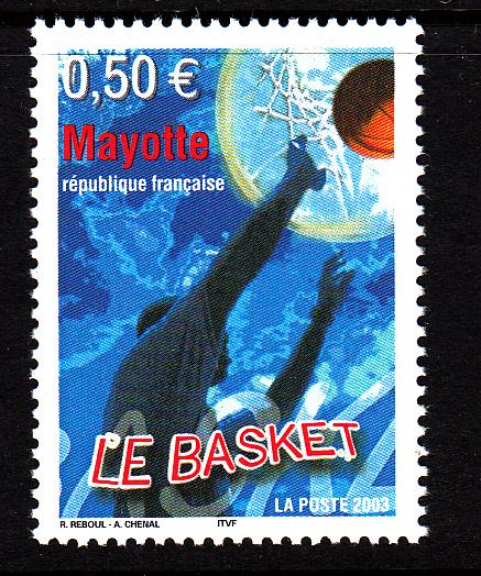 Mayotte MNH Scott #192 50c Basketball
