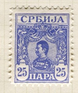 SERBIA; 1901 early classic Royal portrait issue Mint hinged 25h. value