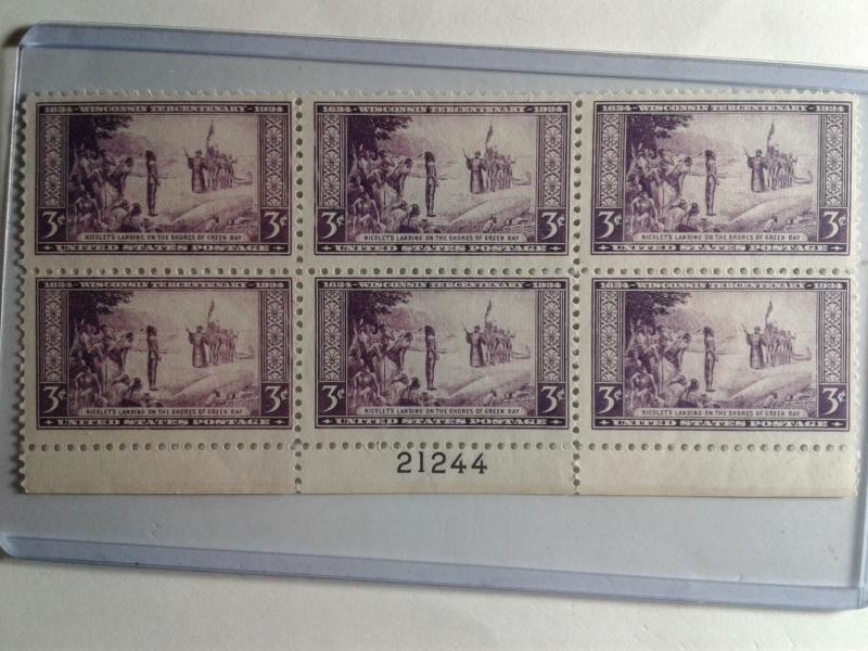 SCOTT # 739 IMPERFERATED PLATE BLOCK OF 6 GEM