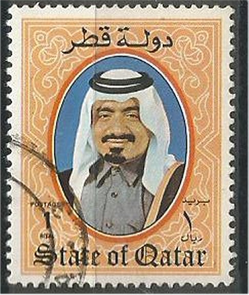 QATAR, 1984, used 1r  Khalifa Scott 654