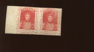 Hawaii 6 King Kamehameha III Imperf Mint Pair of 2 Stamps (Bx 3454)