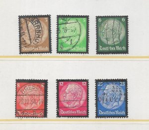 Germany #436-441 The 1934 von Hindenburg Memorial Complete Set C.V. $10.60
